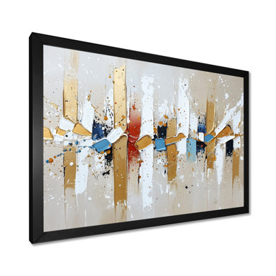 Urban Jazz transitionnel, collage doré et blanc - cubisme abstrait, art mural