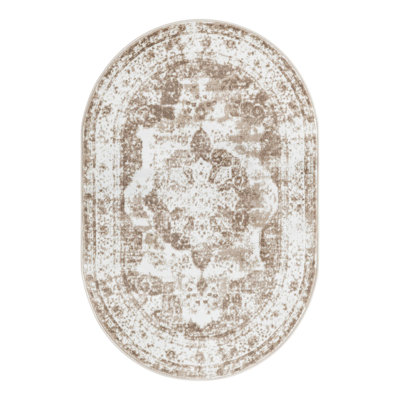 Tapis oriental brun / beige / ivoire Coblitz