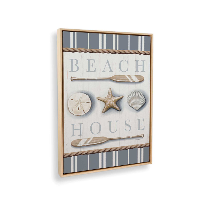 «Beach House» par Elizabeth Tyndall, reproduction d'art, Toile avec cadre, Tanné, L 18 po x H 24 po