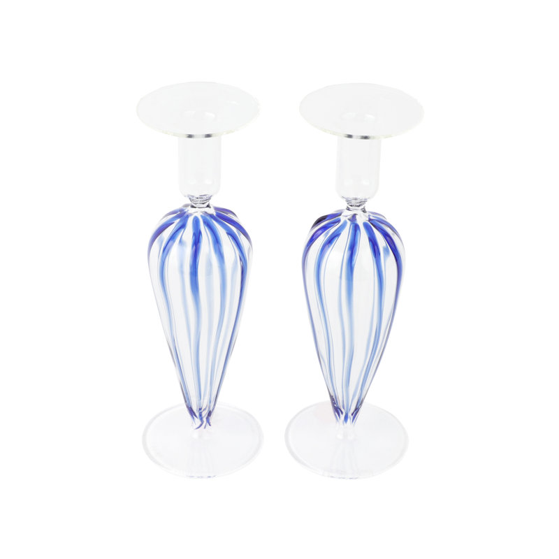 Nuovo Candlestick, Blue/Clear