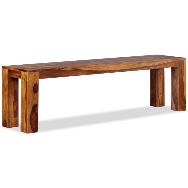 Banc en bois massif Hanneli, H 17,2 po x l 63 po x P 13,8 po