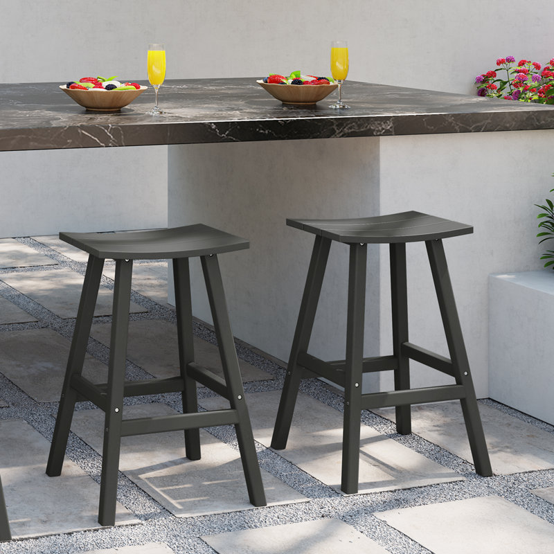 Tabouret d'extérieur Laguna, Blanc, 29"