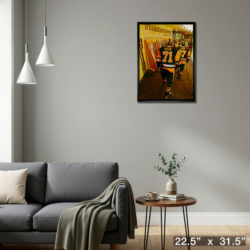 Evgeni Malkin et Sidney Crosby, pingouins de Pittsburgh, encadrés, toile de couloir 20 x 29
