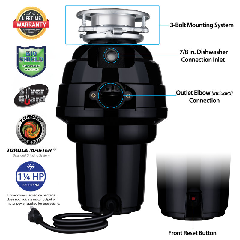 1.25 HP Premium Continuous Feed Garbage Disposal