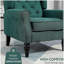 Fauteuil d'appoint capitonné à dossier haut HOMcom, avec accoudoirs rembourrés arrondis et siège rembourré épais, vert foncé-833614677