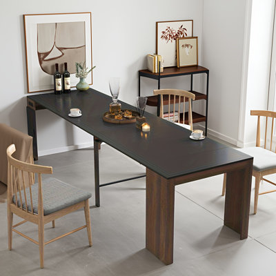 Table de salle à manger extensible moderne et multifonctionnelle avec prise de courant intégrée