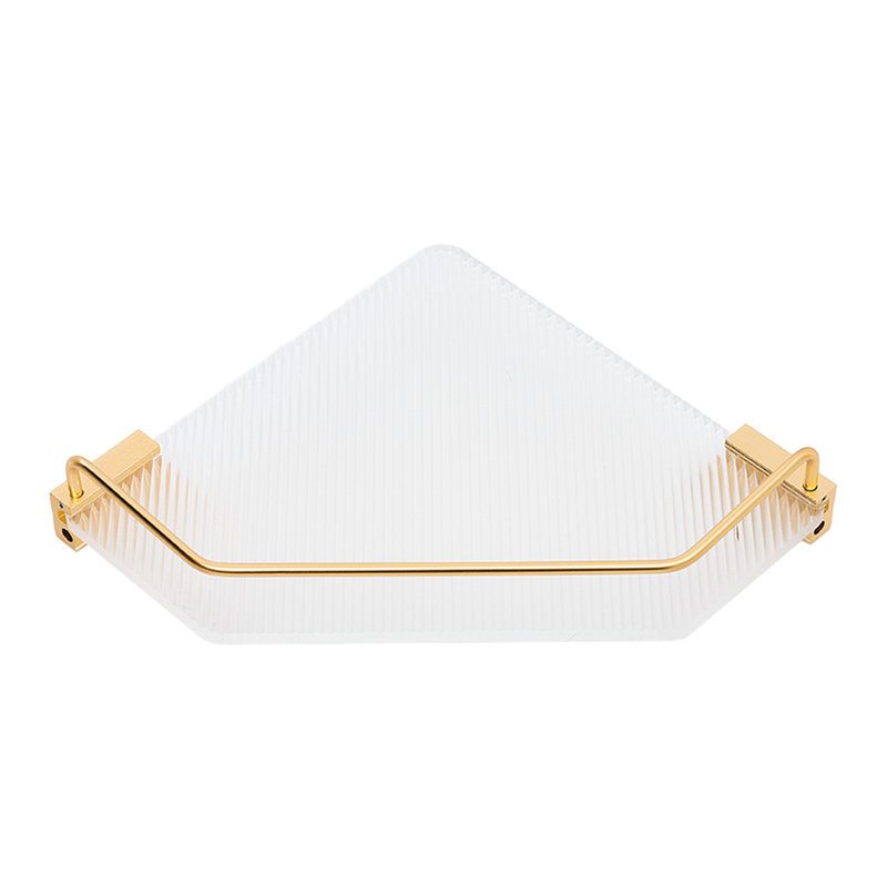 Crellin Triangle Metal Corner Shelf, Gold