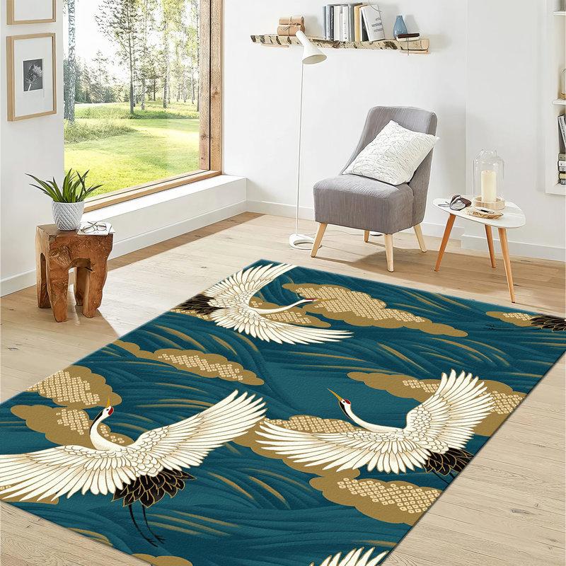 Scenic Nature-inspired Non Woven Soft Printed Area Rug Showcasing a Beautiful Forest and River Design, Runner 2'8" x 9'2"