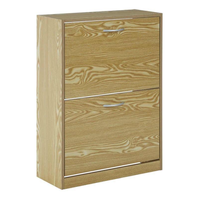 12 Pair Solid Wood Flip Down Shoe Storage