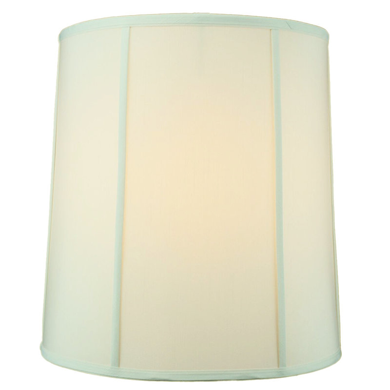 Abat-jour tambour en soie / shantung H 17 po x l 16 po (à visser), Beige
