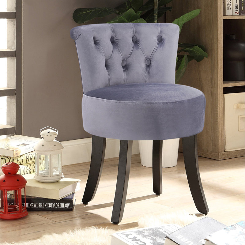 Weber Solid Wood Accent Stool, Grey