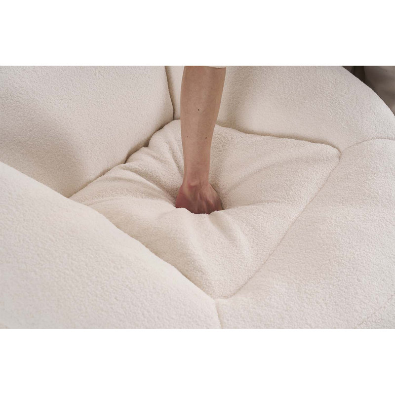 Fauteuil à billes polyvalent en mousse pour une détente ultime, Ourson blanc