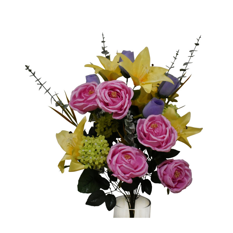 Centre de table en fausse rose Eculaytus, Rose clair