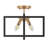 Jerrico 4-Light Bulbs Industrial Rectangle Black Finished Vintage Semi Flush Mount Light Fixture