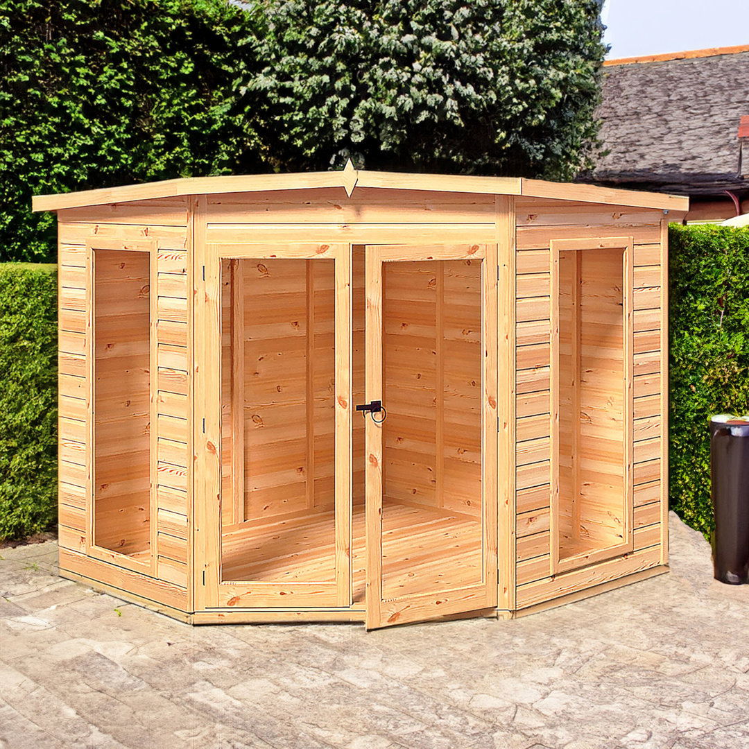 Shire Barclay 7 ft Corner Summerhouse - Brown - 7ft x 7ft - Wood - Image 6