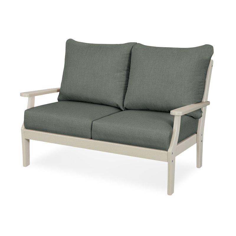 Braxton Deep Seating Loveseat, Sand, Cast Sage