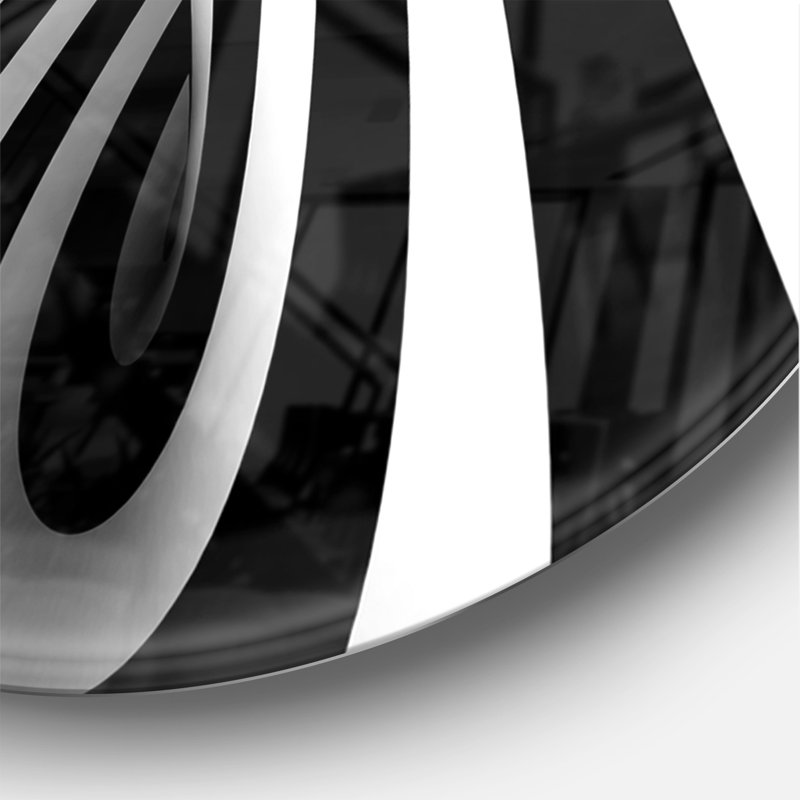 Noir et blanc en spirale - horloge murale moderne, Moyen