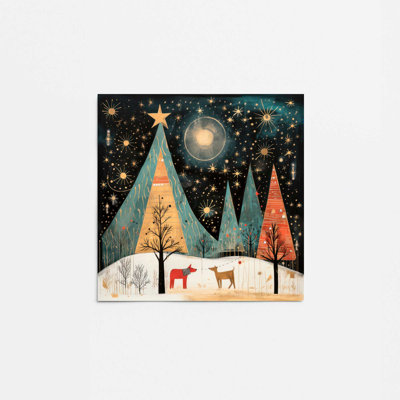 Nuit étoilée, arbres de Noël I print