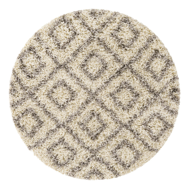 Aurin Geometric Indoor Rug, Round 3'3"