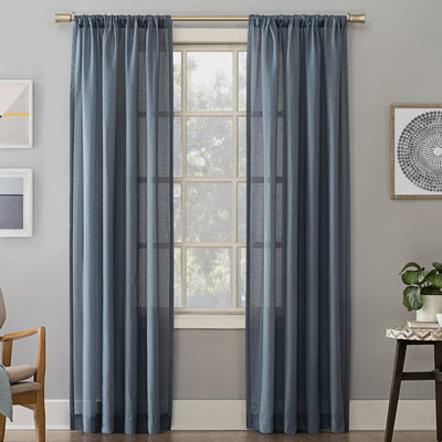 Panneau de rideau semi-diaphane avec passe-tringle en lin - Basics by Wayfair ™
