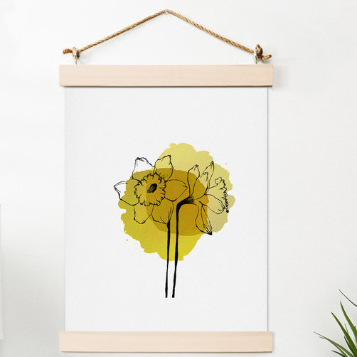 Jaune daffodils, reproduction d’art, H 24 po x l 18 po x P 0,13 po