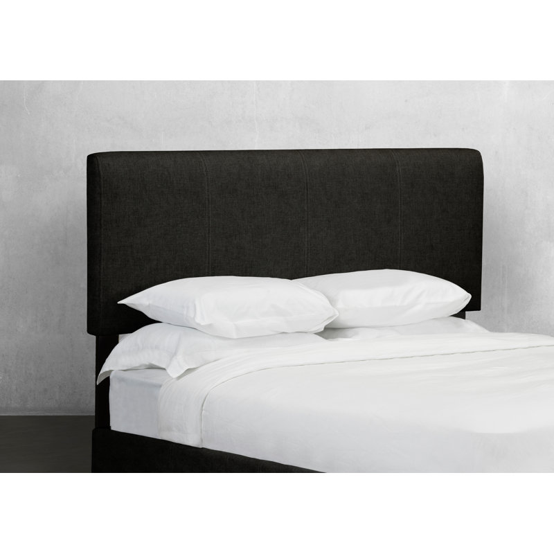 Tête de lit tapissier à panneau Waldrop, Simple, Velours - Ardoisée