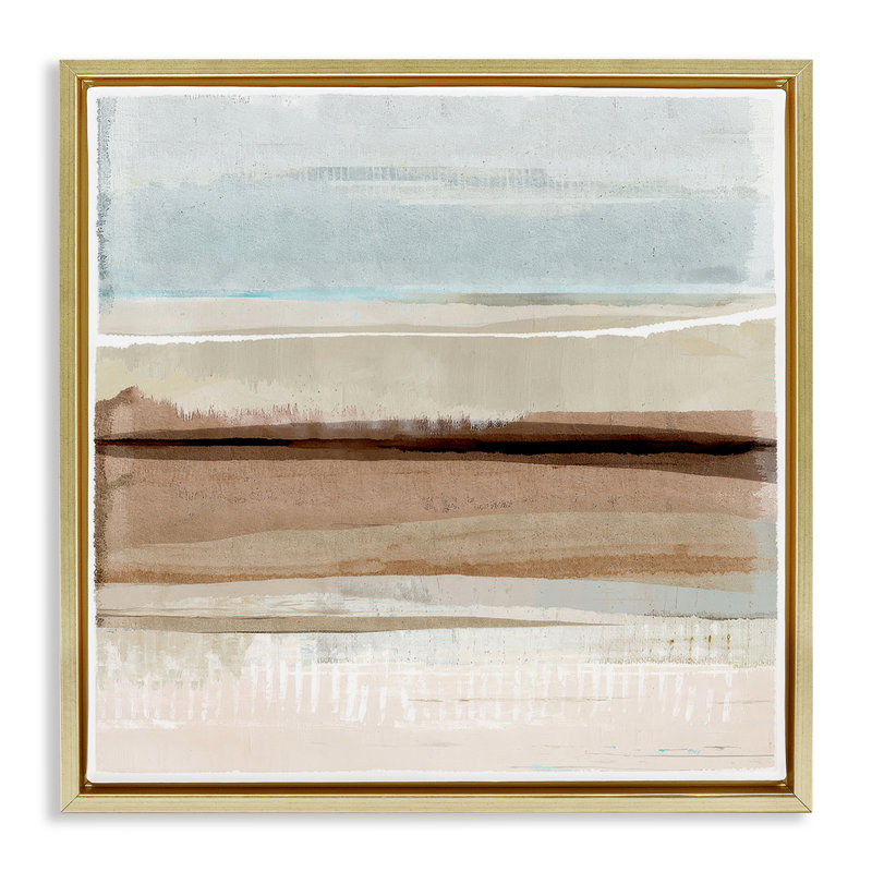 «Winter Sands» par Flora Kouta, Cadre flottant métallique doré, H 25 po x l 25 po