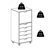 19.21'' Wide 5 -Drawer Mobile File Cabinet-1850633089