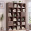 Organisateur de rangement modulaire 24 cubes avec tiroirs en tissu, bibliothèque en bois rustique noyer et cloison, individuel-481928810-481928823-481928822