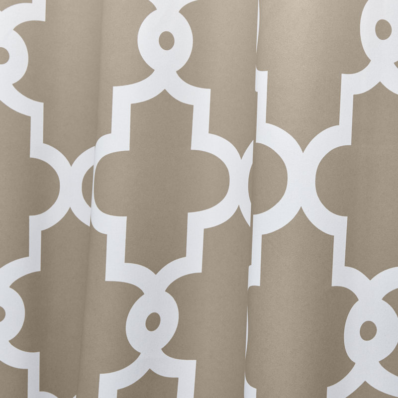 Ironwork Room Darkening Curtain Single Panel, Beige
