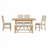6-Piece Retro Dining Table Set For 6, 60" Wood Kitchen Table and Chairs Set of 4 With Bench Designed Trestle Base For Kitchen Dining Room-1731230556