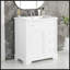 Meuble-lavabo de 30 pouces avec lavabo, fabrication en bois massif et panneau de fibres à densité moyenne, rangement spacieux, finition blanche, idéal pour les salles de bain modernes