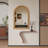 Arched Wood Framed Wall Mirror