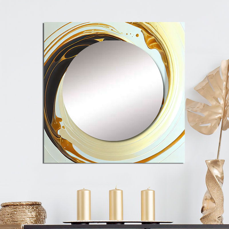 Décoration murale Gerray - Miroir carré moderne pour chambre à coucher, 23 po x 23 po