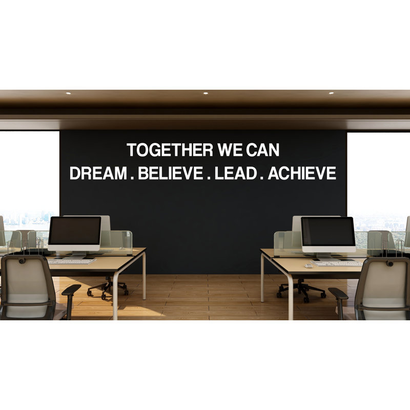 Ensemble, nous pouvons rêver, «Believe, plomb, réalisation, décoration de salle de classe», H 5 po x l 35 po, Rose millennial