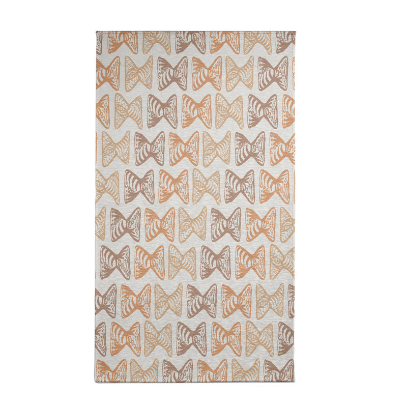 Orange géométrique/Tapis décoratif pourpre, Rectangle 3 pi x 5 pi