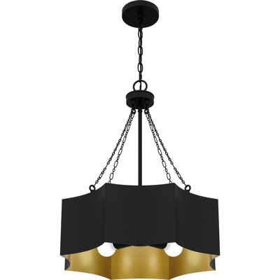 Luminaire suspendu noir mat 4 lumières Surrayah