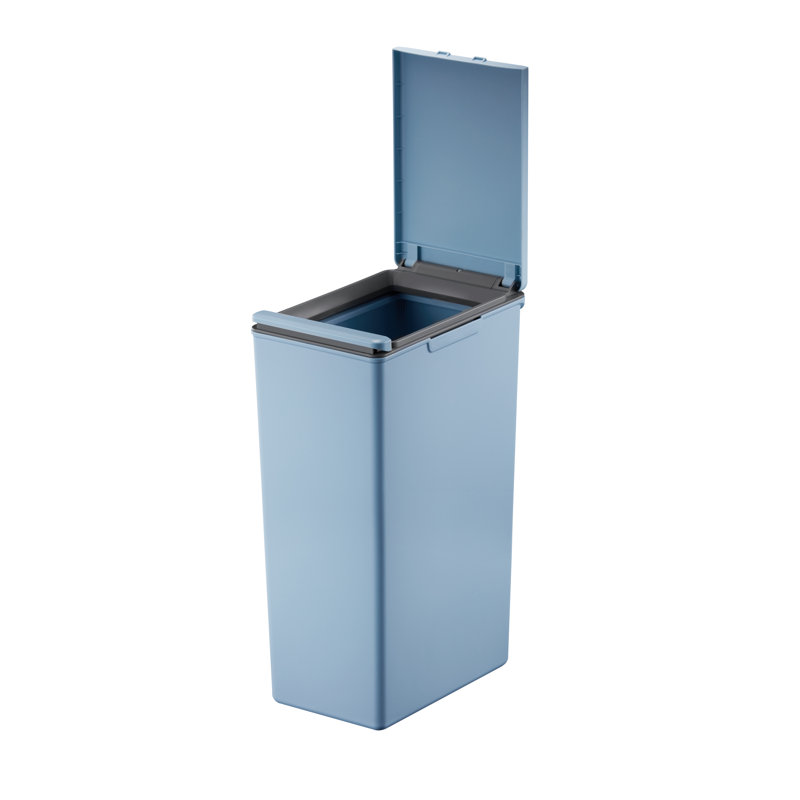 Morandi Touch Top Rubbish Bin, Blue, 30 L, 57cm H x 20.6cm W x 32.5cm D