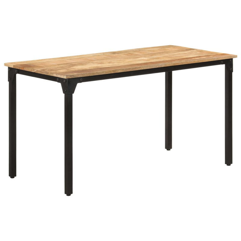 Derion Mango Rectangular Wood Top Dining Table with Iron Base, H76 x L140 x W70cm