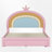 Adame Upholstered Rainbow Design Bed, Velvet Princess Platform Bed with Storage Drawer, Pink-1217959558