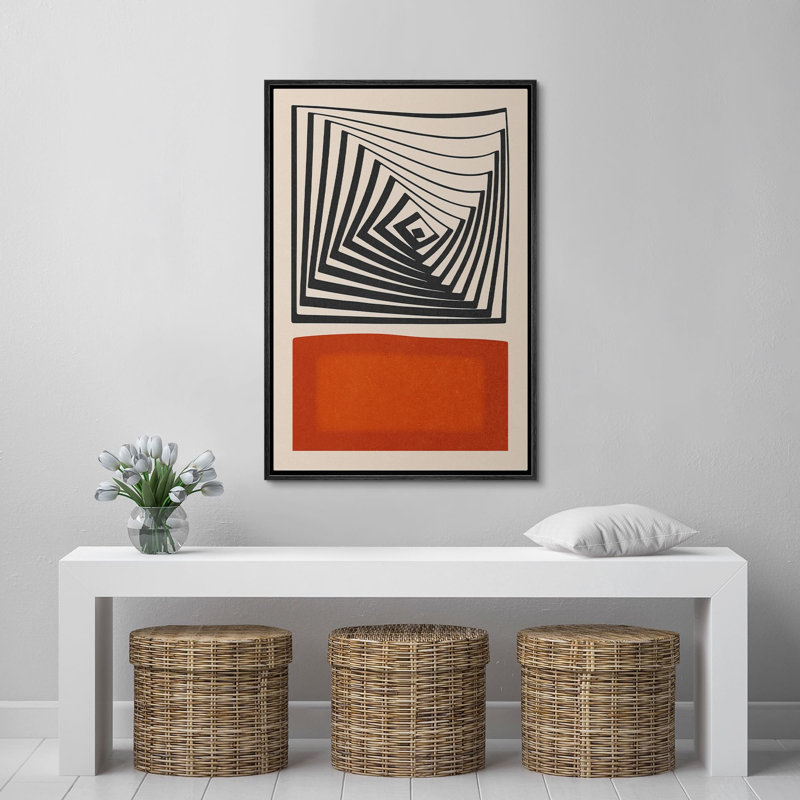 Abstract Vibrant Color Blocks " Geometric Illusion Square Polygon Pattern Abstract Shapes Modern Art Boho Style Decor "