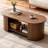 42.51" Oval Coffee Table With Storage, Mid-Century Modern 2-Tier Center Table For Living Room-1659864953-1659648979