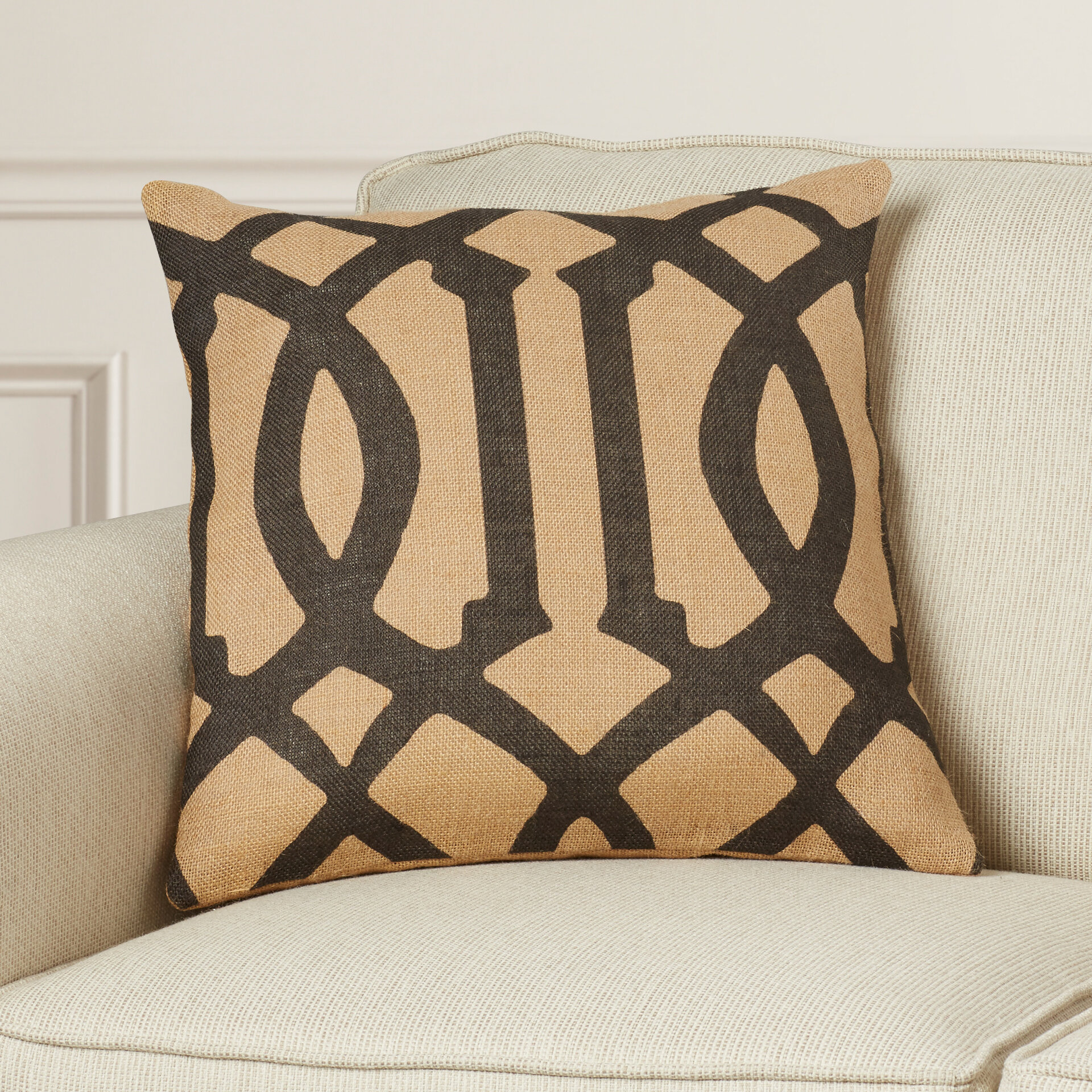 Jute trim online pillow