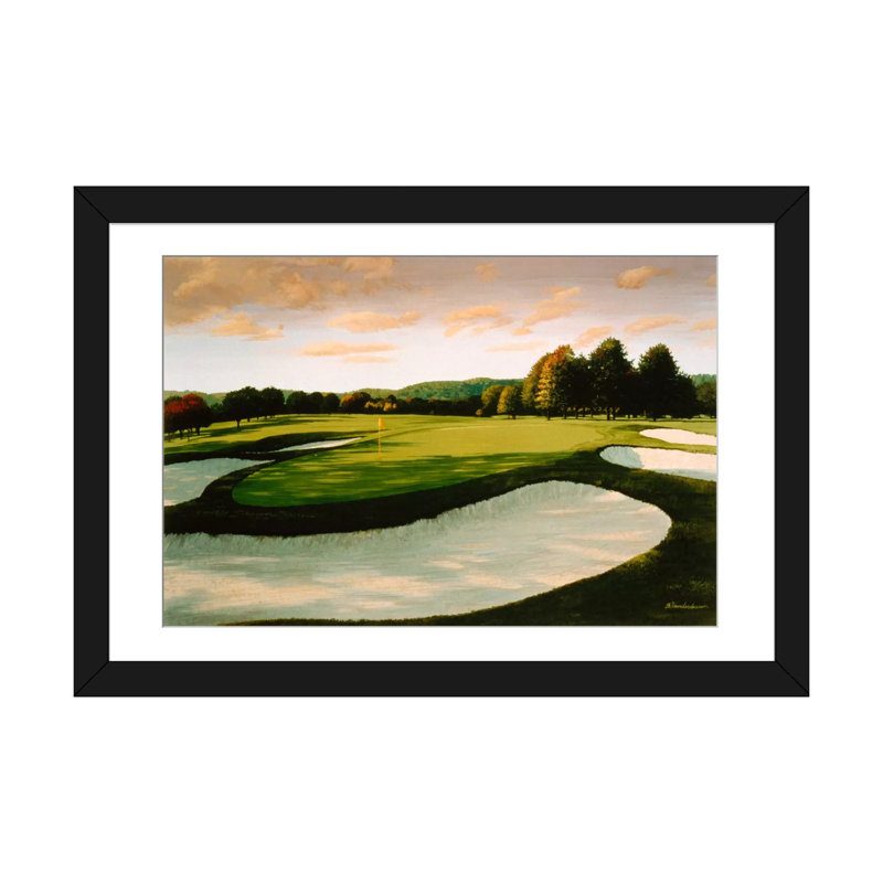 «Golf Course 8» par William Vanderdasson, reproduction d'art sur toile, H 16 po x l 24 po x P 1 po, Cadre noir