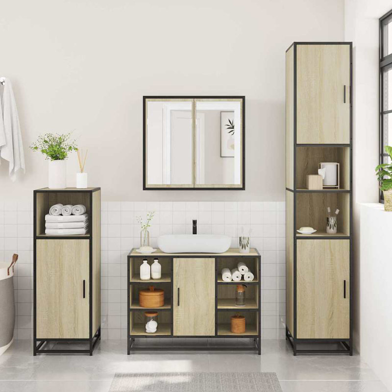 Amardo Bathroom Furniture Suite, Light Wood