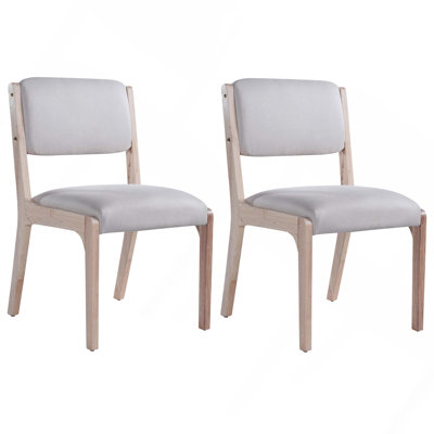 Set Of 2 Modern Farmhouse Accent Dining Chairs With Padded Seat And Rattan Backrest For Comfortable Seating In Dining Room And More