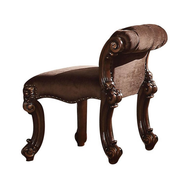 Amalburga Solid Wood Accent Stool, Cherry
