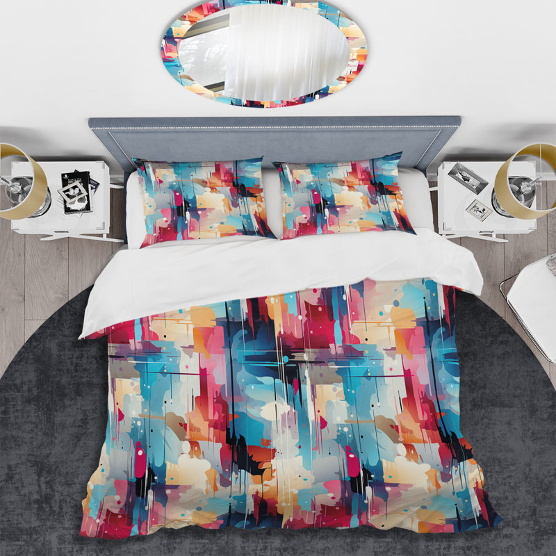 Urban Reflections - Ensemble de housse de couette abstrait - Microfibre de polyester