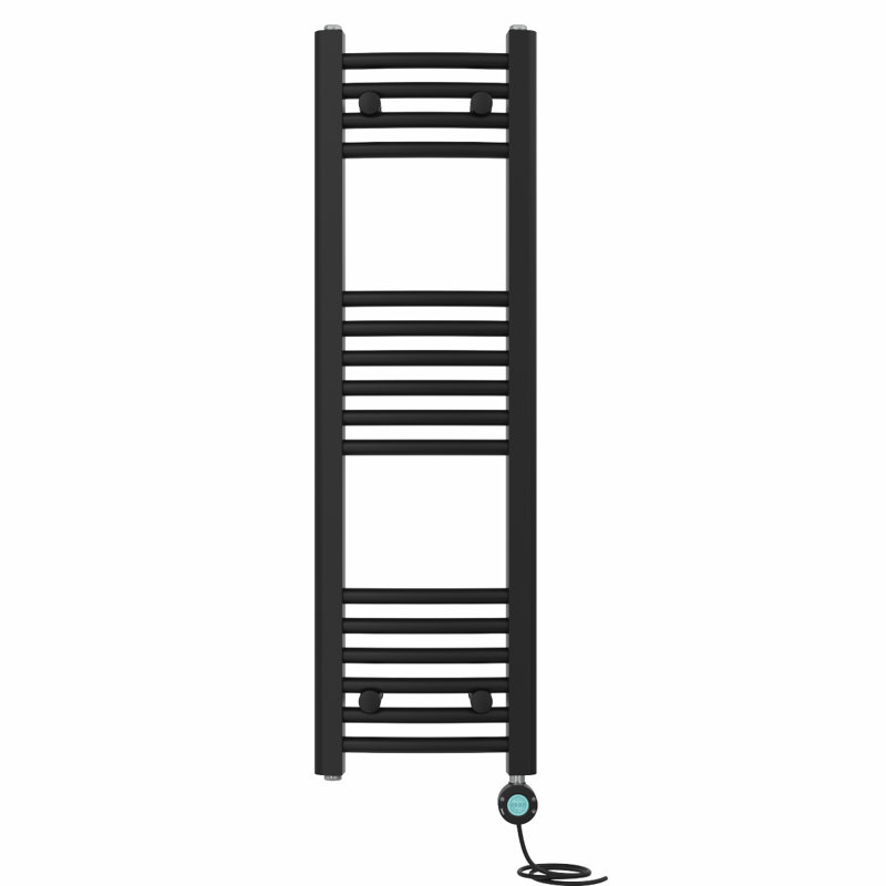 Curved Towel Rail Heated Towel Rails, Black, 100cm H x 30cm W x 3.4cm D