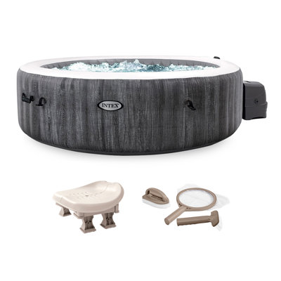 Intex 120 Volt Plastic Round Inflatable Hot Tub in Gray